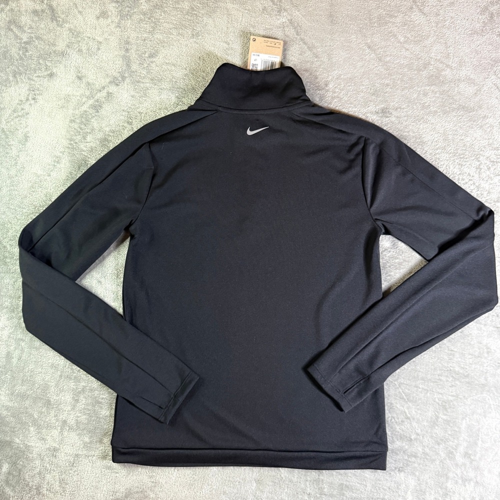 Nike Dri Fit Womens Running Quarter Zip Pullover Black XS Thumbholes HJ2225-010 - Picture 7 of 11